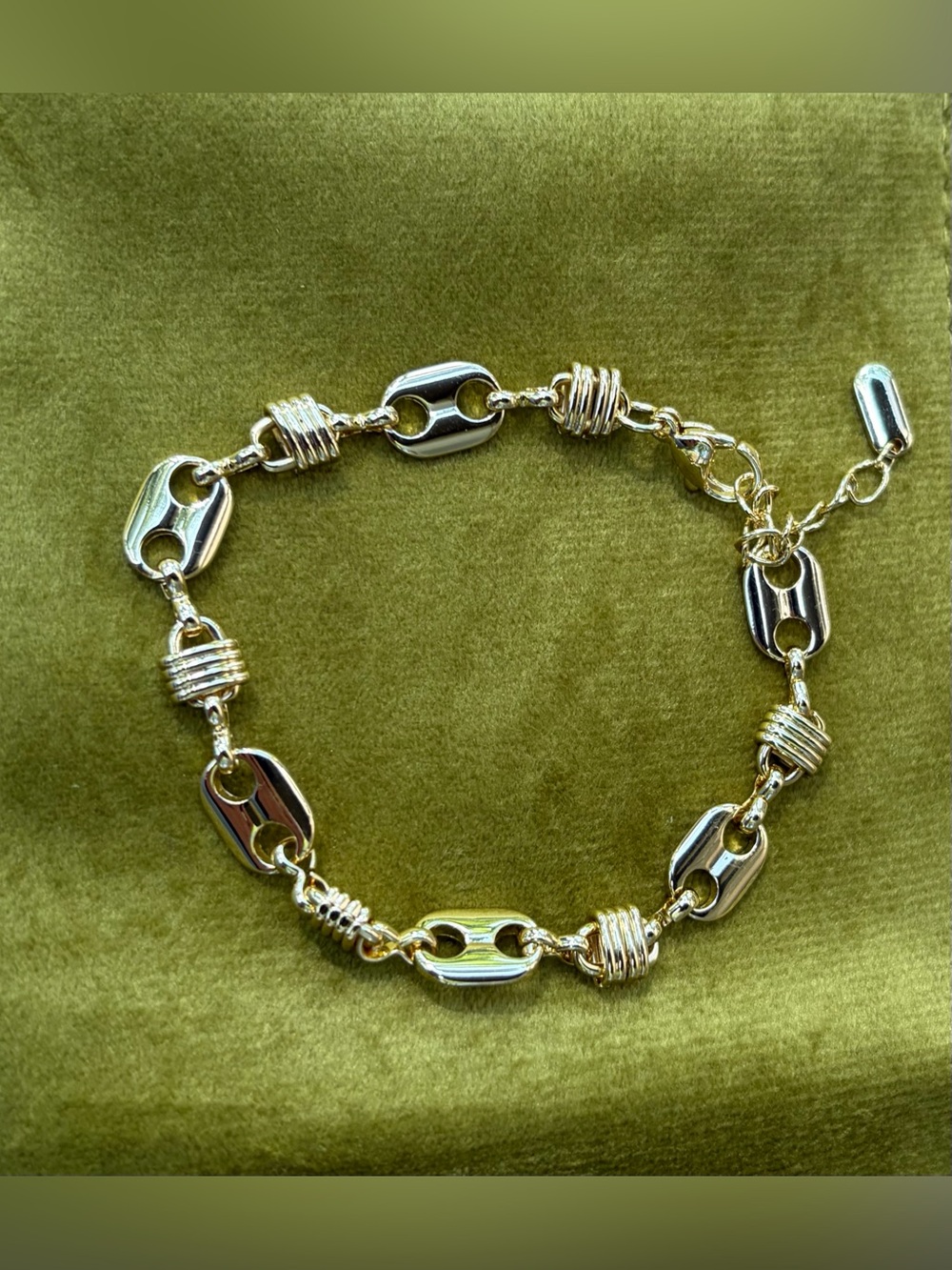 Gold Y2K Marina Link Coquette Coiled Spacer Boho Bracelet